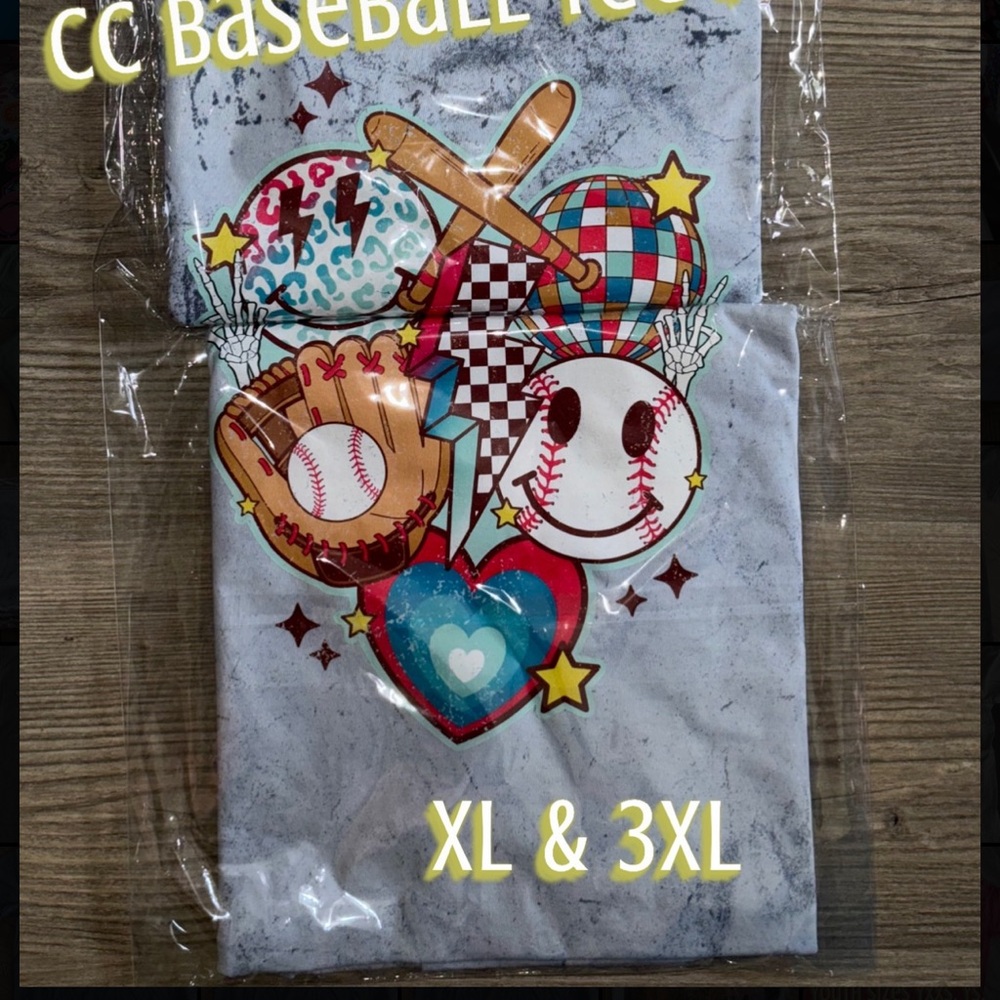 Comfort Colors Kids Baseball Graphic Tee - Light Blue